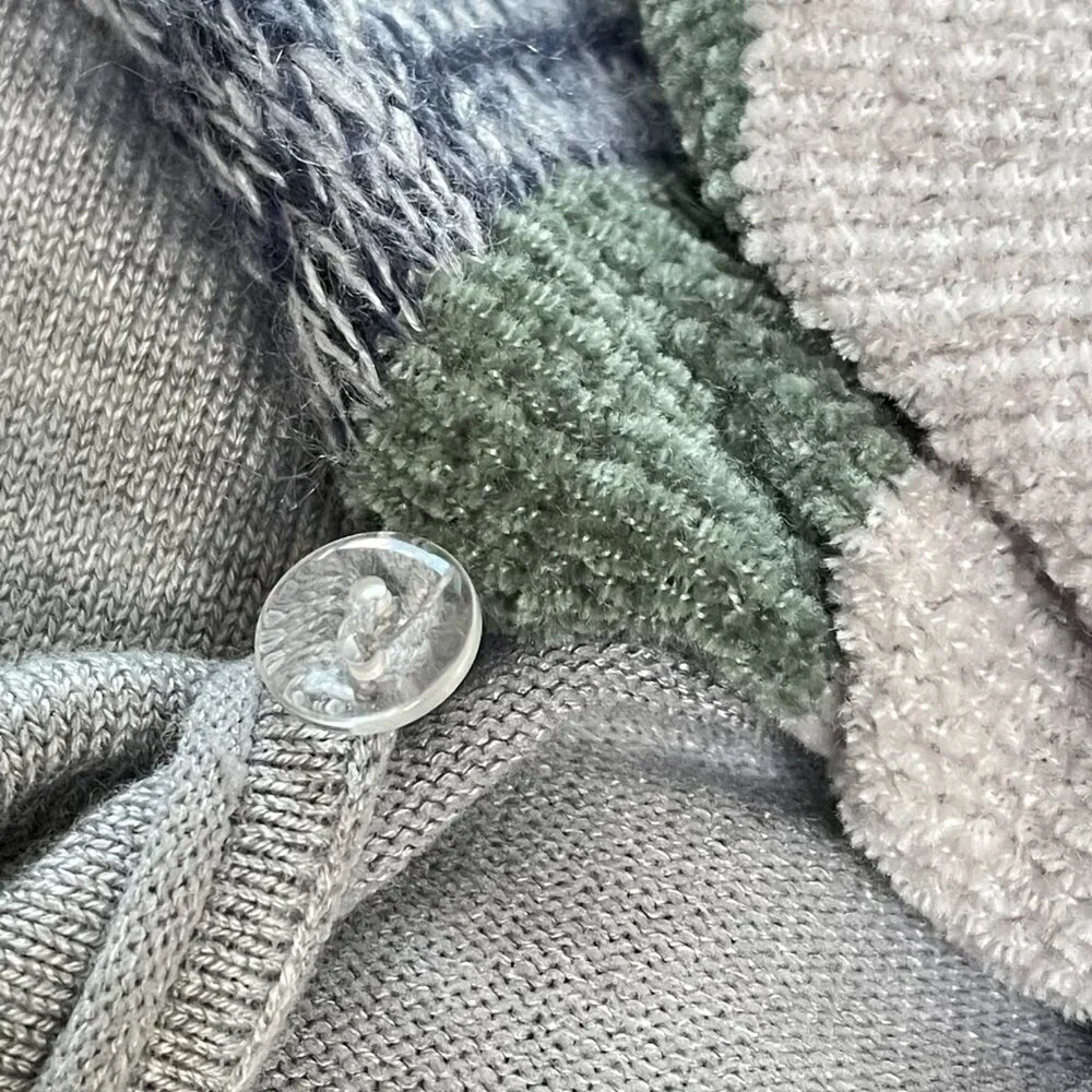 89th & Madison Gray Tunic Sweater + Scarf Set 1X Plus Cozy Knit